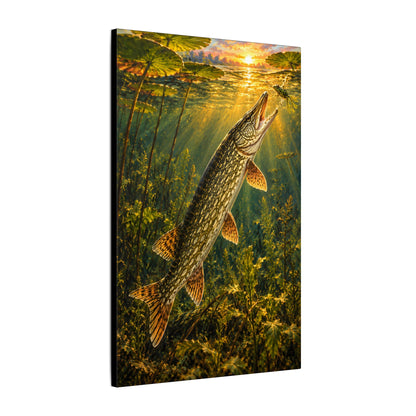 Golden Hour Northern Pike Painting canvas wall art, view 4