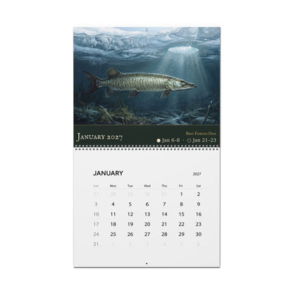 2027 Muskie Wall Calendar — Fish Art with Best Fishing Days