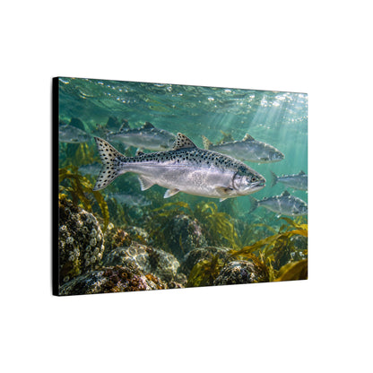 Lead the Run Pink Salmon canvas wall art, view 4