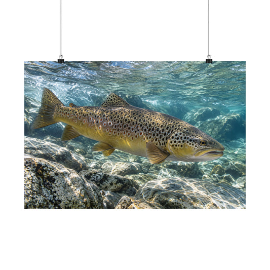 Emerald Undercut Brown Trout poster wall art