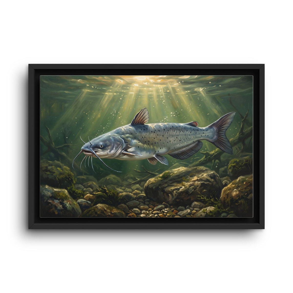 Channel Catfish Rocky Run framed canvas wall art