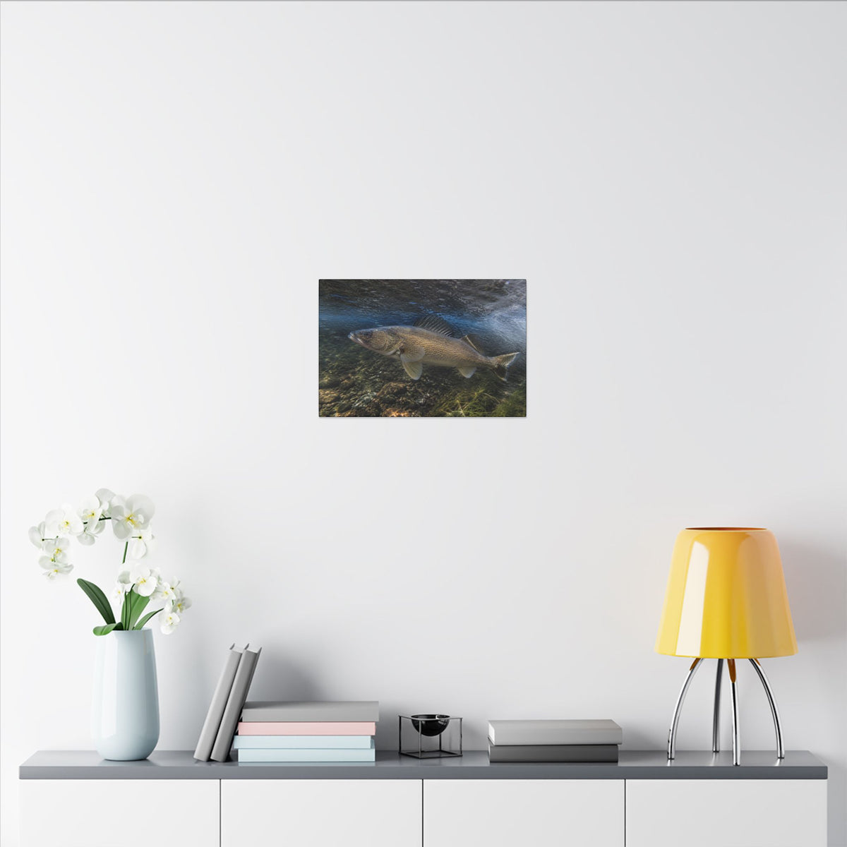 River Bend Walleye canvas in a home office