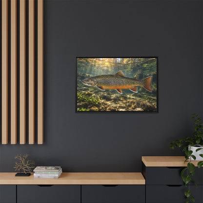 Northern Jewel Brook Trout framed canvas wall art, view 6