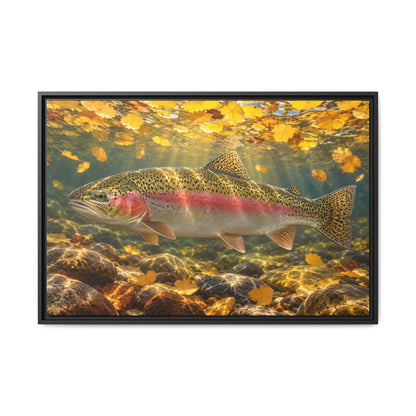 Aspen Gold Rainbow Trout framed canvas wall art – photo 1