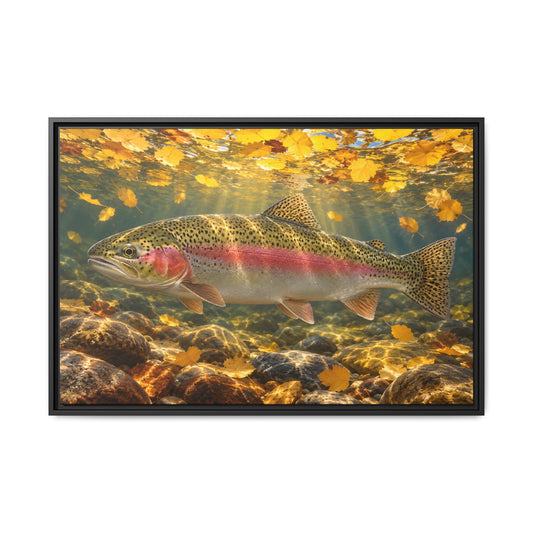 Aspen Gold Rainbow Trout framed canvas wall art – photo 1
