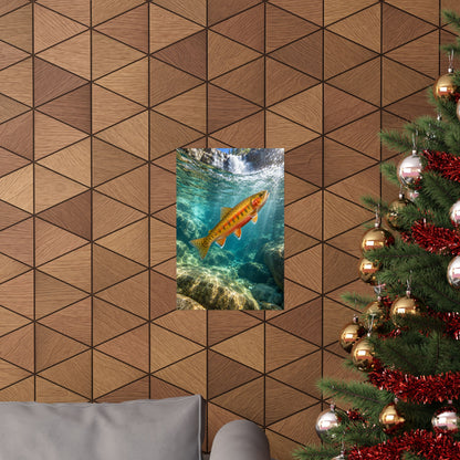 Rising Beneath Sierra Falls Golden Trout poster wall art, view 6