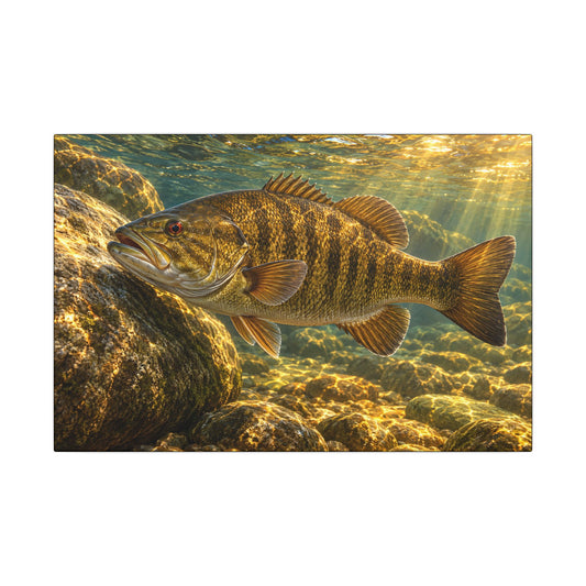 Golden Boulder Smallmouth canvas, 18x12 size view