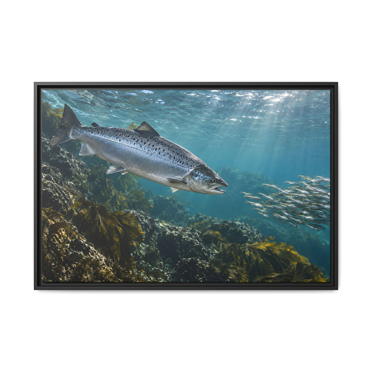 Emerald Pool Passage Salmon framed canvas wall art