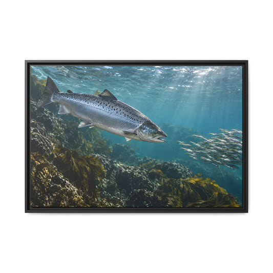 Emerald Pool Passage Salmon framed canvas wall art