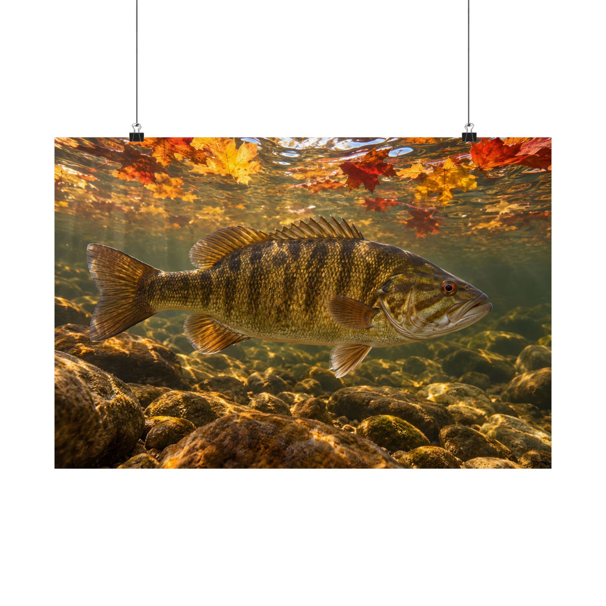 Autumn Bronze Smallmouth Bass poster wall art
