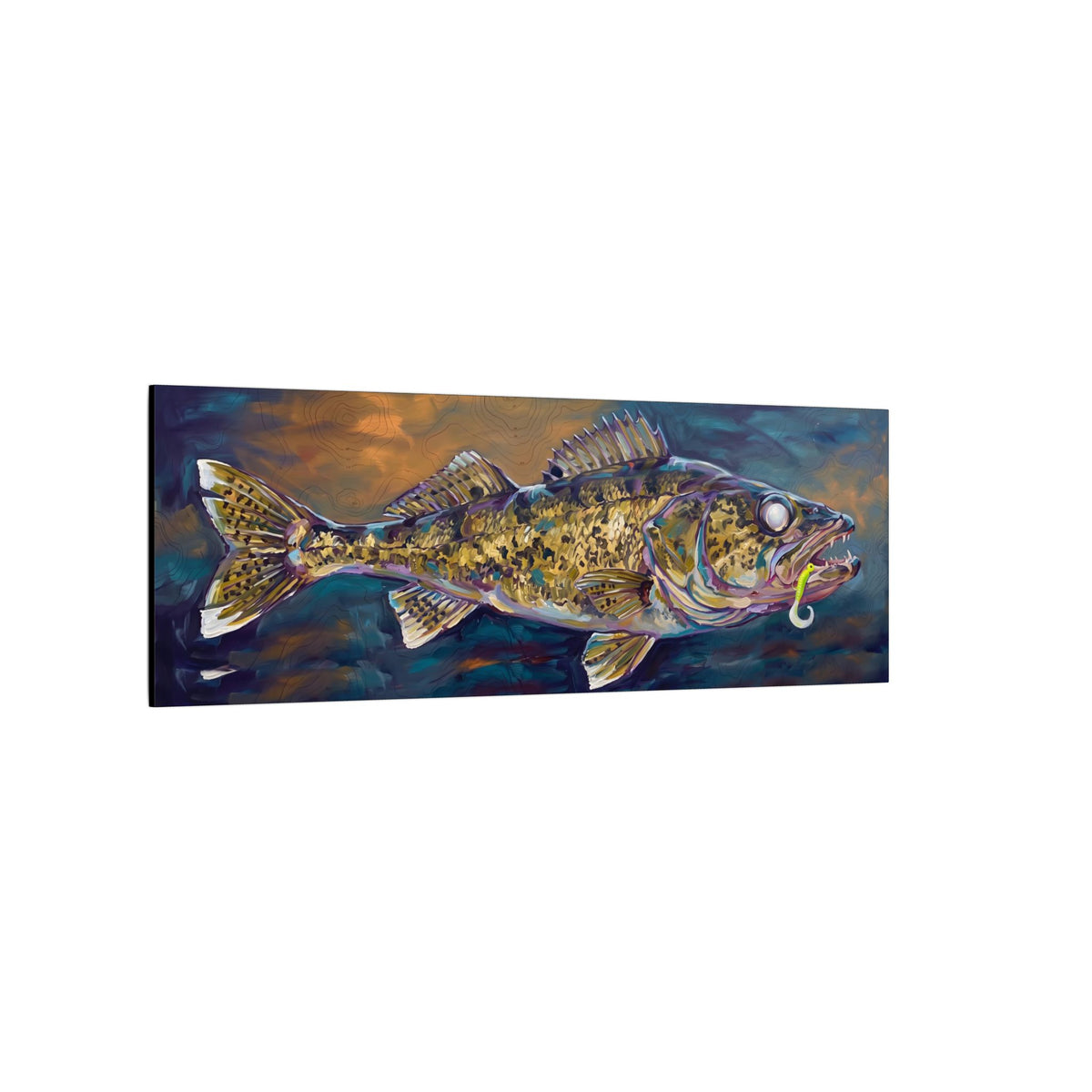 Legends Bold Twilight Walleye Panorama long canvas wall art, view 4