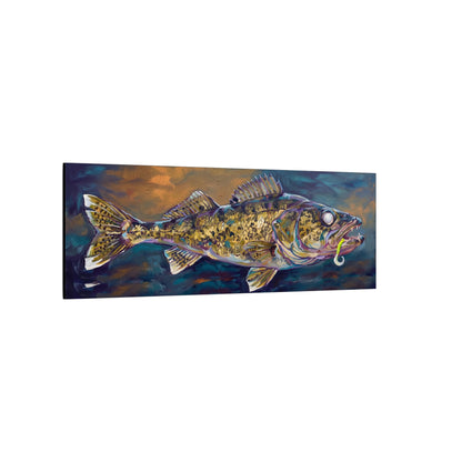 Legends Bold Twilight Walleye Panorama long canvas wall art, view 4