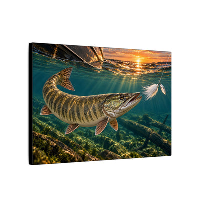 Figure-Eight Sunset Muskie Canvas wall art, view 4
