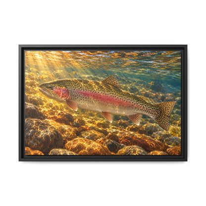 Golden Riffle Rainbow Trout framed canvas wall art – photo 3