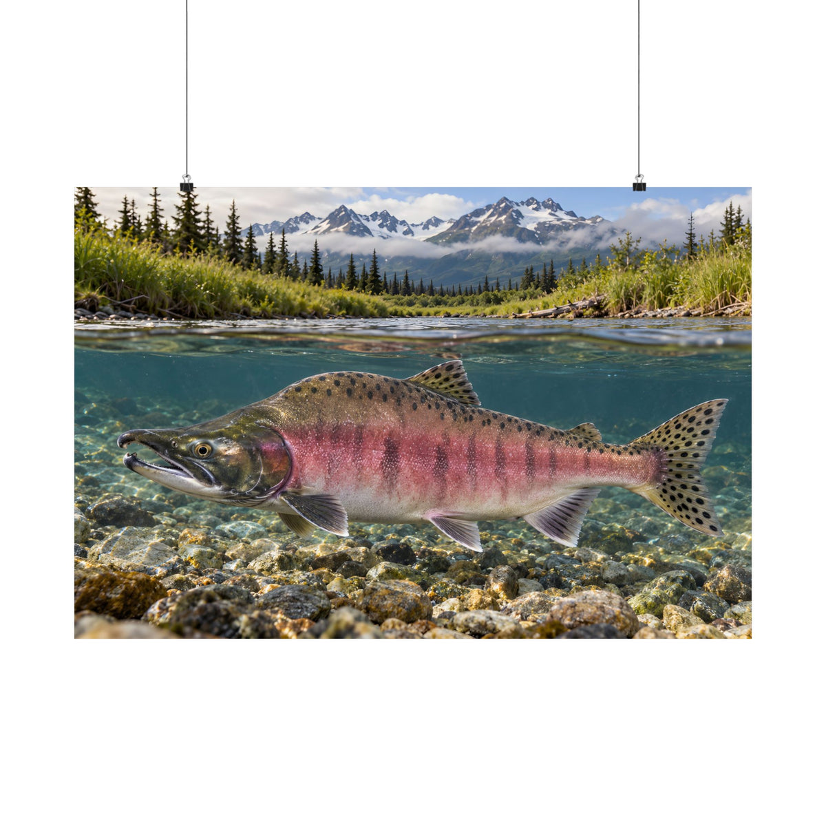 Alaska Creek Pink Salmon poster wall art, view 3