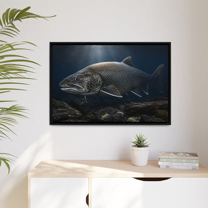 The Ancient One Lake Trout framed canvas wall art, view 5