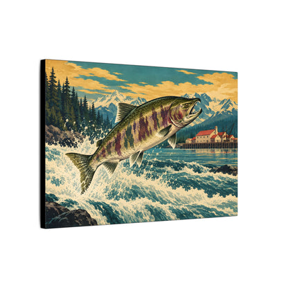 Cannery Leap Chum Salmon canvas wall art, view 4