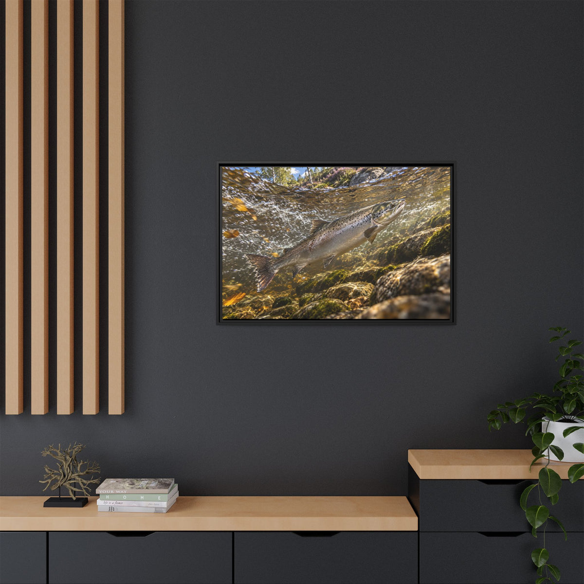 Home Through the Heather Salmon framed canvas wall art, view 6