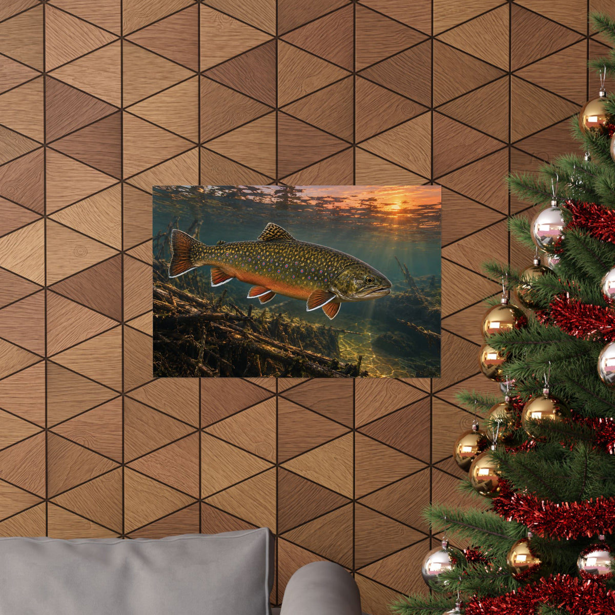 Sunset Beaver Dam Brook Trout poster wall art, view 6
