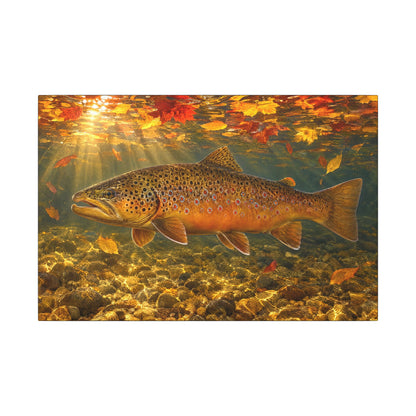 October Kype Brown Trout canvas, 24x16 size view