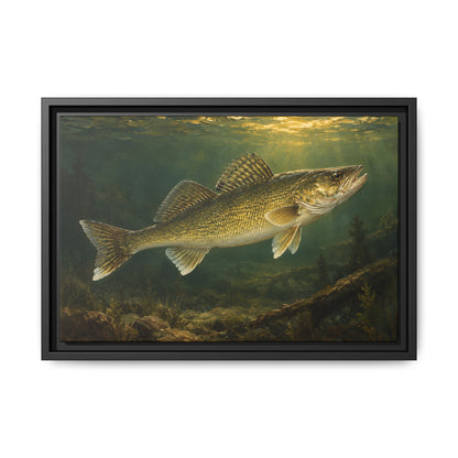Classic Sporting Oil Walleye framed canvas, 24x16 size view