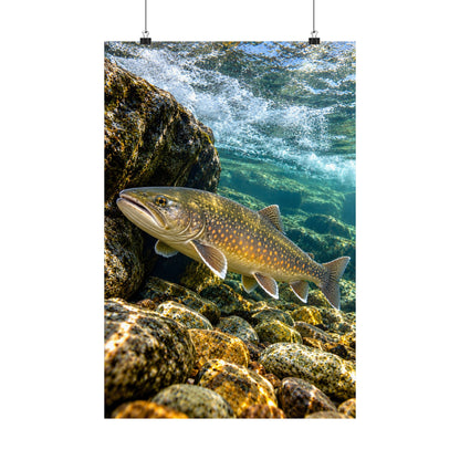 River Ambush Bull Trout vertical poster wall art, 16x24 size view