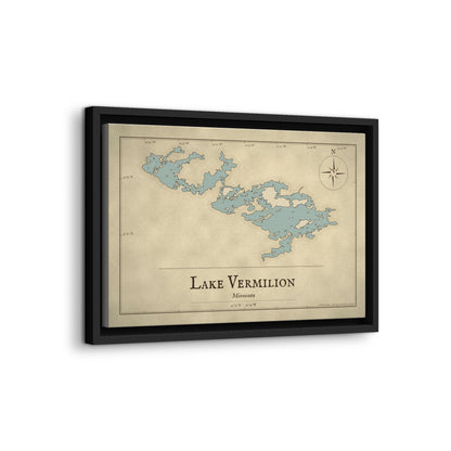 Lake Vermilion Vintage Map framed canvas wall art, view 4