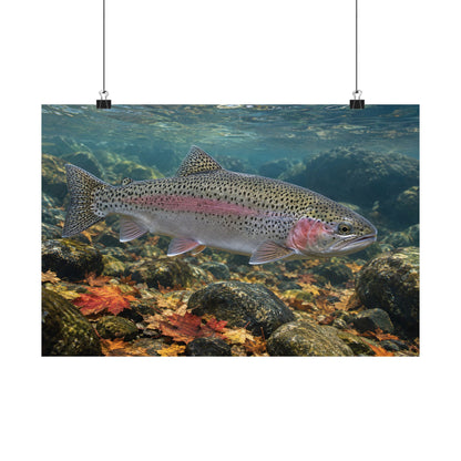 Autumn Rainbow Rainbow Trout poster wall art, view 2