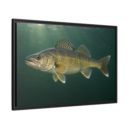 Big Water Trophy Walleye framed canvas side angle