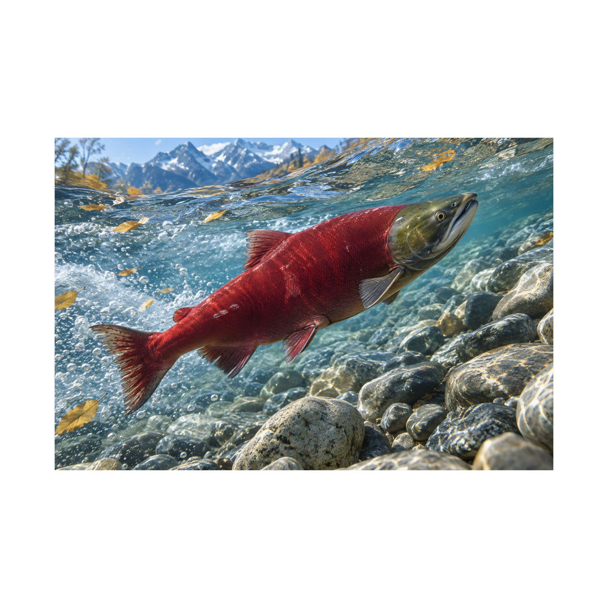 Crimson Ascent Sockeye Salmon poster wall art, view 4