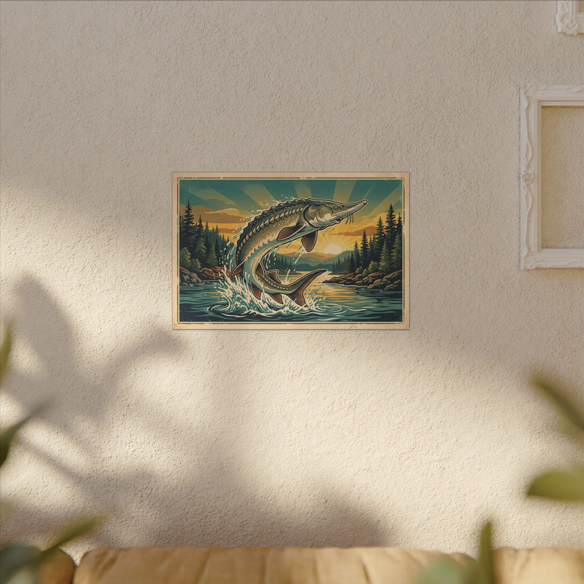 Sturgeon Sunrise Breach canvas wall art, view 5