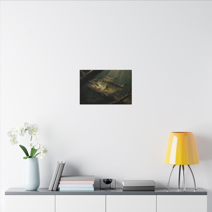 Timber Ambush Largemouth Bass canvas in a home office