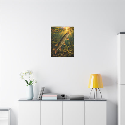 Golden Hour Northern Pike Painting canvas wall art, view 6