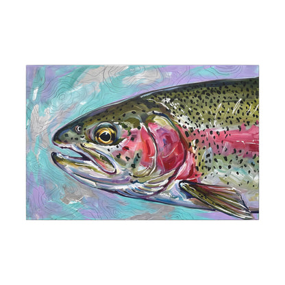 Legends Bold Close-Up River Rainbow Trout canvas wall art, view 3