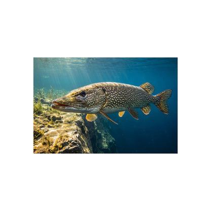 Northern Pike Deep Water Cruise Fine Art Print — Museum-Quality Giclée for Anglers