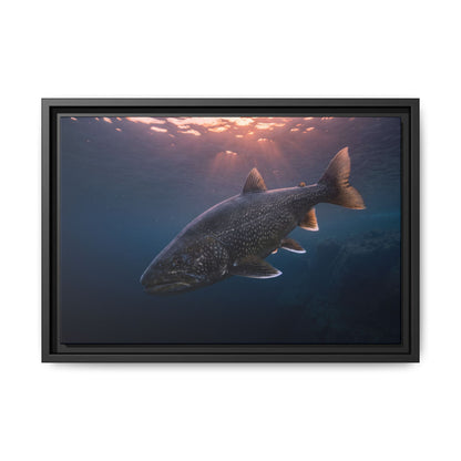 Twilight Rise Lake Trout framed canvas wall art, view 2