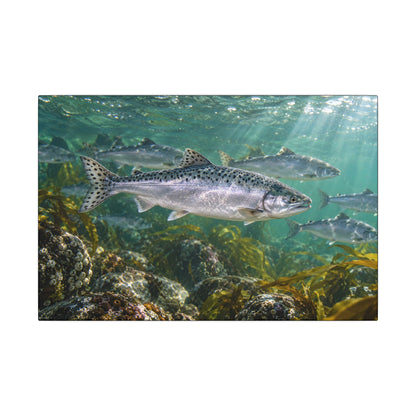 Lead the Run Pink Salmon canvas wall art