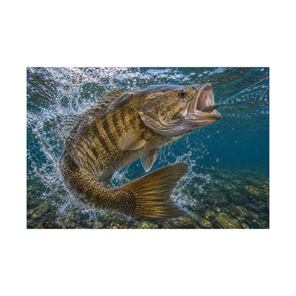 Boatside Fight Smallmouth Bass poster wall art