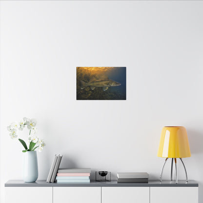 Dusk Weed Edge Walleye canvas in a home office