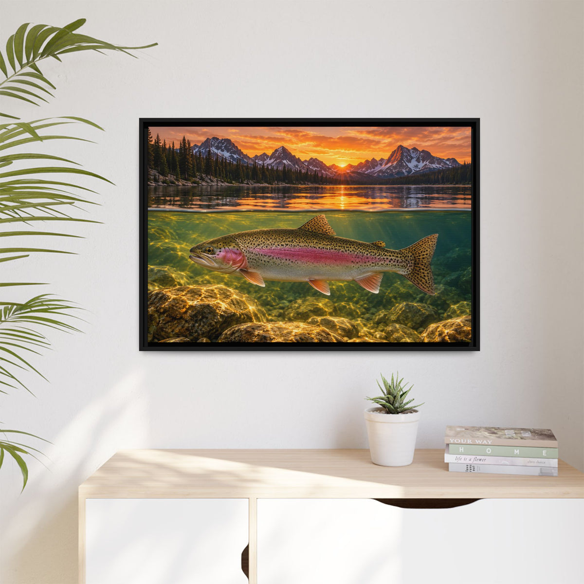 Alpine Over-Under Rainbow Trout framed canvas wall art – photo 5