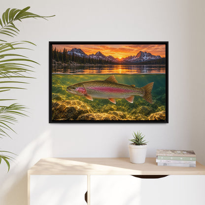 Alpine Over-Under Rainbow Trout framed canvas wall art – photo 5