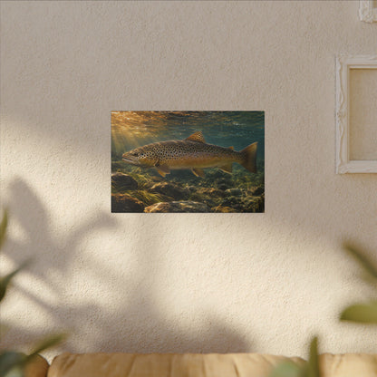 Autumn Run Brown Trout canvas wall art, view 5