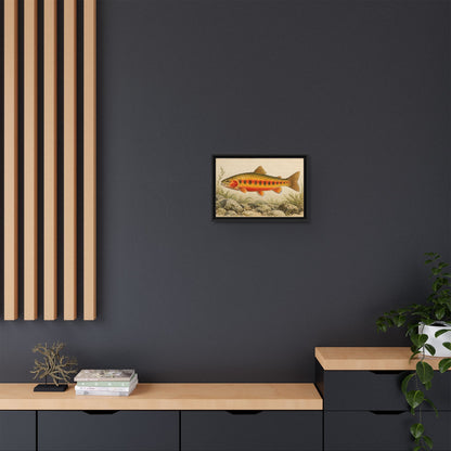 Vintage Stream Study Golden Trout framed canvas wall art, view 6
