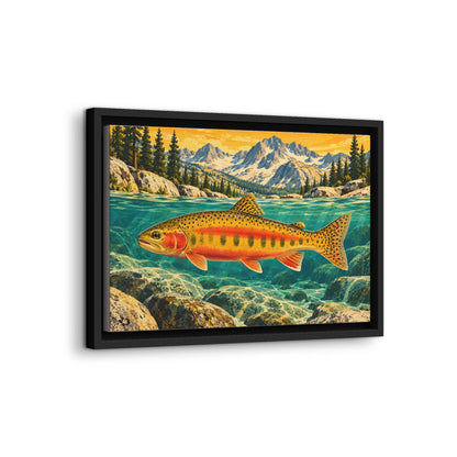 Sierra Peaks Golden Trout framed canvas wall art, view 4