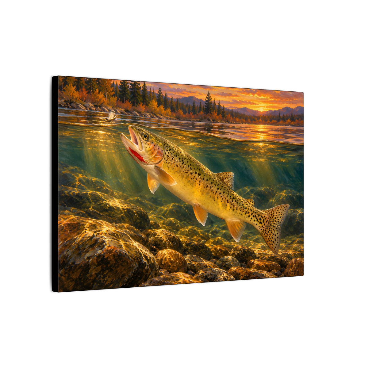 Red Throat at Dusk Cutthroat Trout canvas, side angle