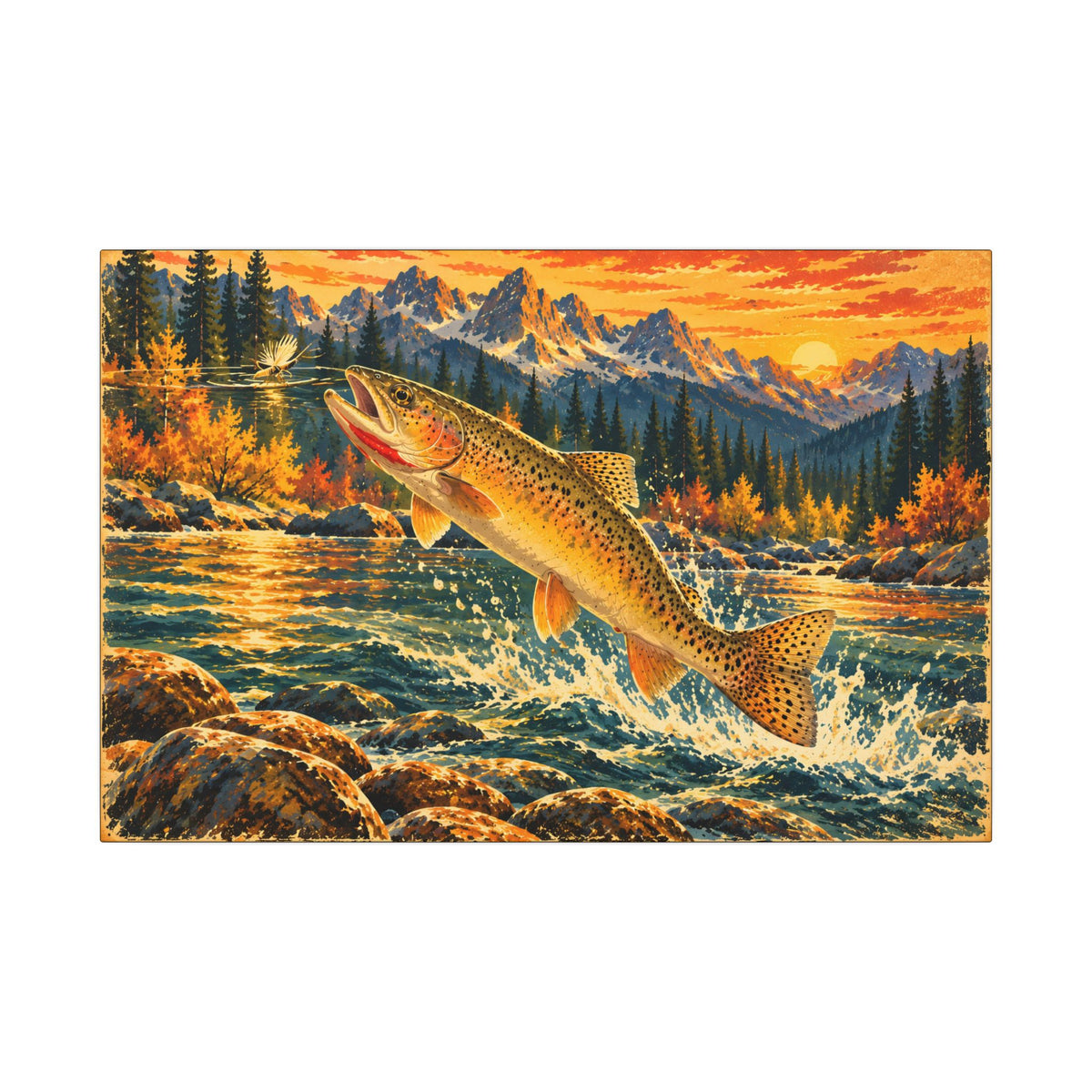 Idaho Wilderness Cutthroat Trout canvas, 24x16 size view