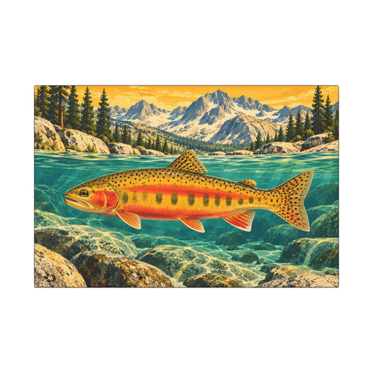 Sierra Peaks Golden Trout canvas wall art
