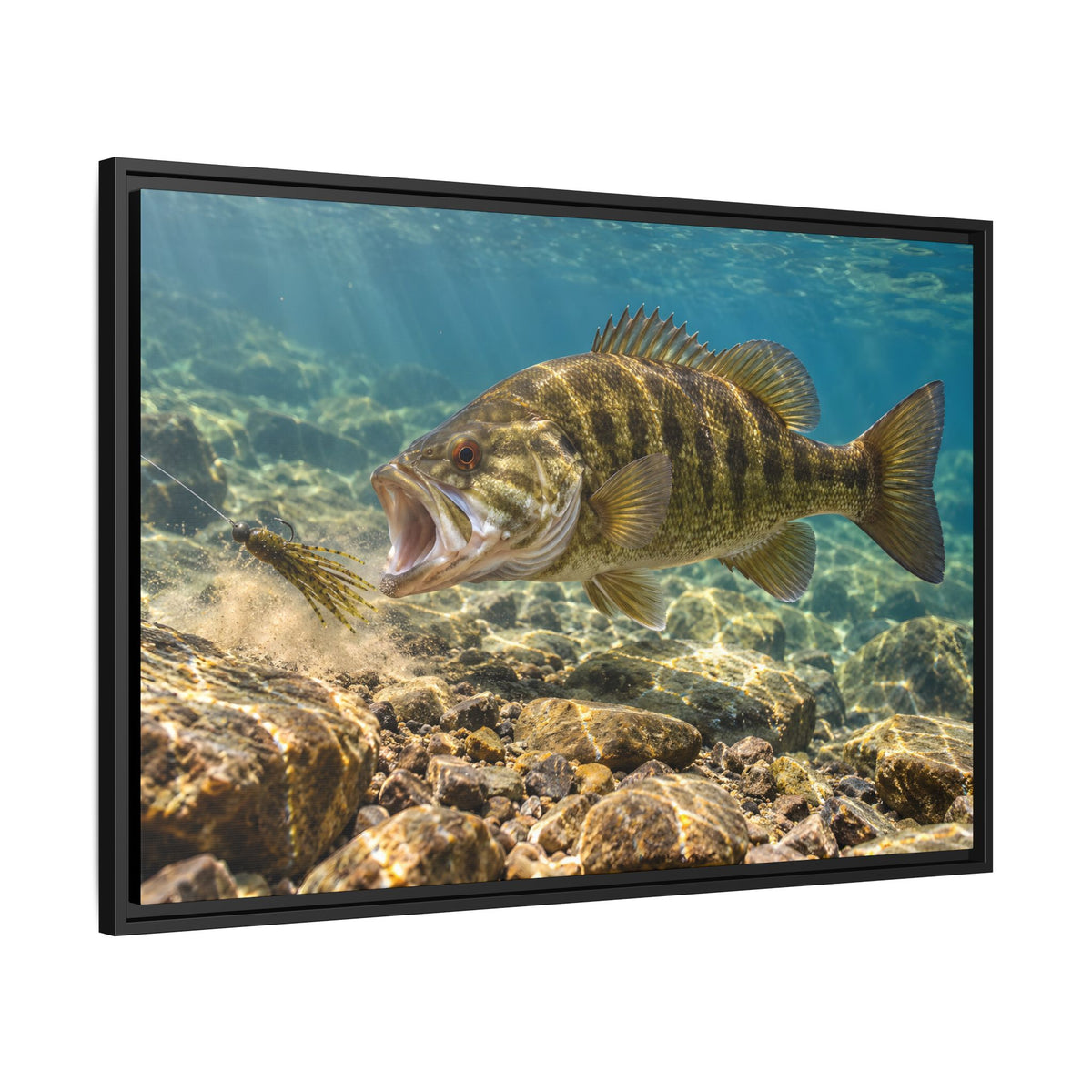 Tube Bait Ambush Smallmouth Framed Canvas wall art, view 4