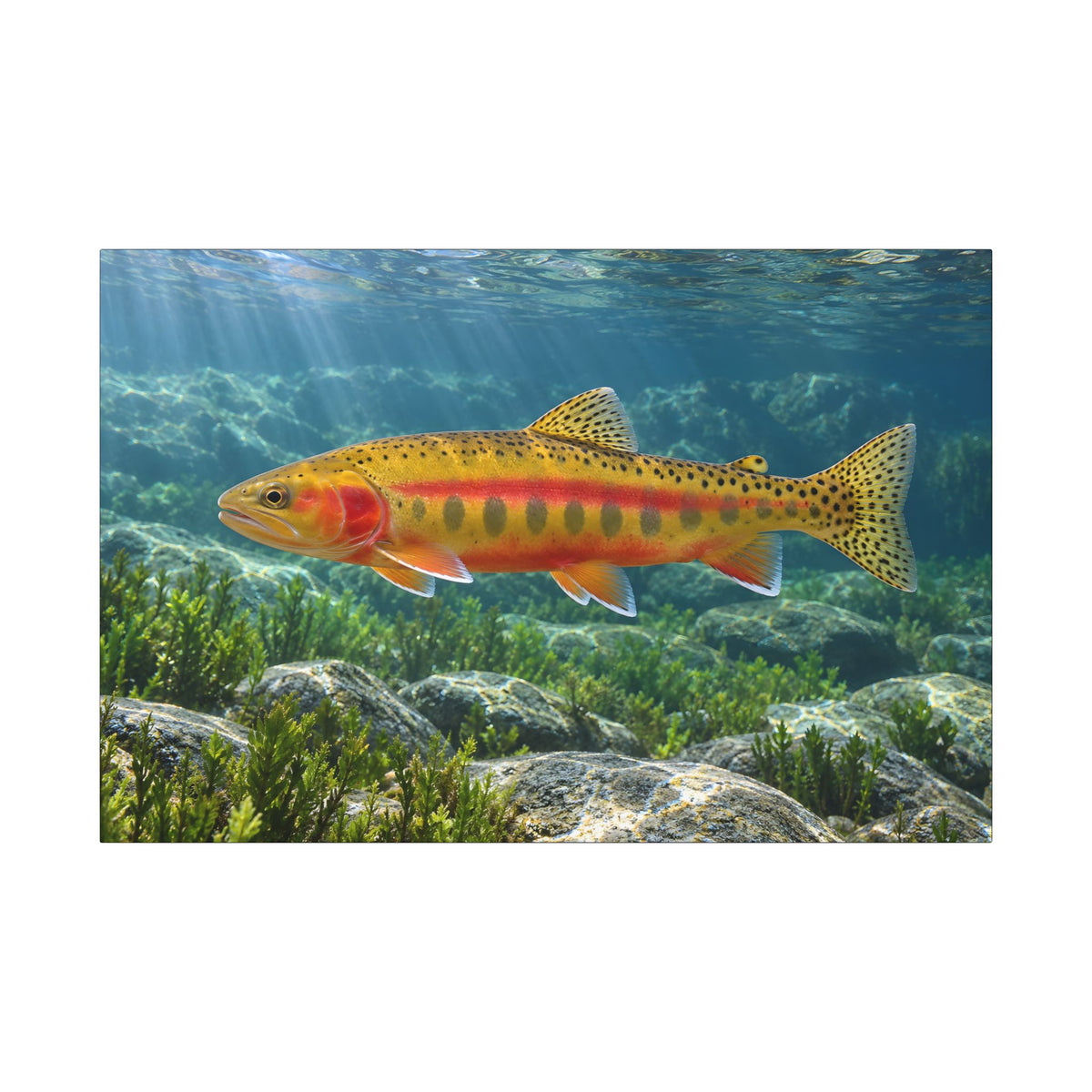 Gliding Through Sierra Waters Golden Trout canvas wall art, view 3