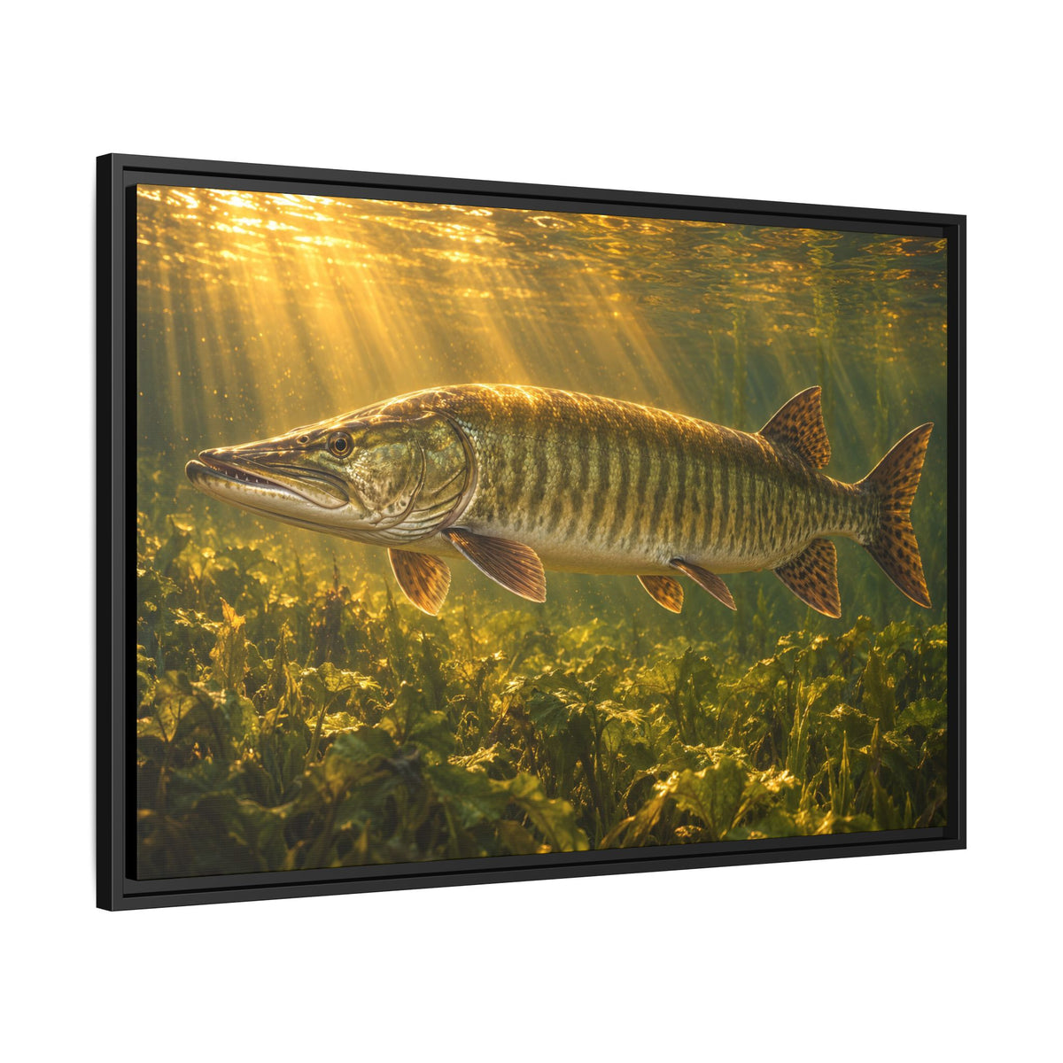 Golden Hour Cathedral Muskie Framed Canvas wall art, view 4